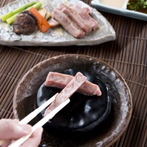 grilled Australian wagyu beef on hot stone 2 sq